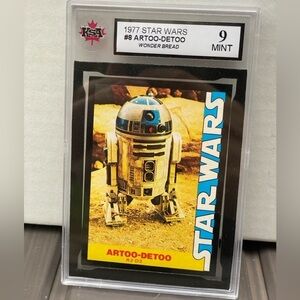 1977 Star Wars Wonder Bread #8 R2D2 Artoo Deetoo KSA 9 FRESHLY GRADED NOT PSA